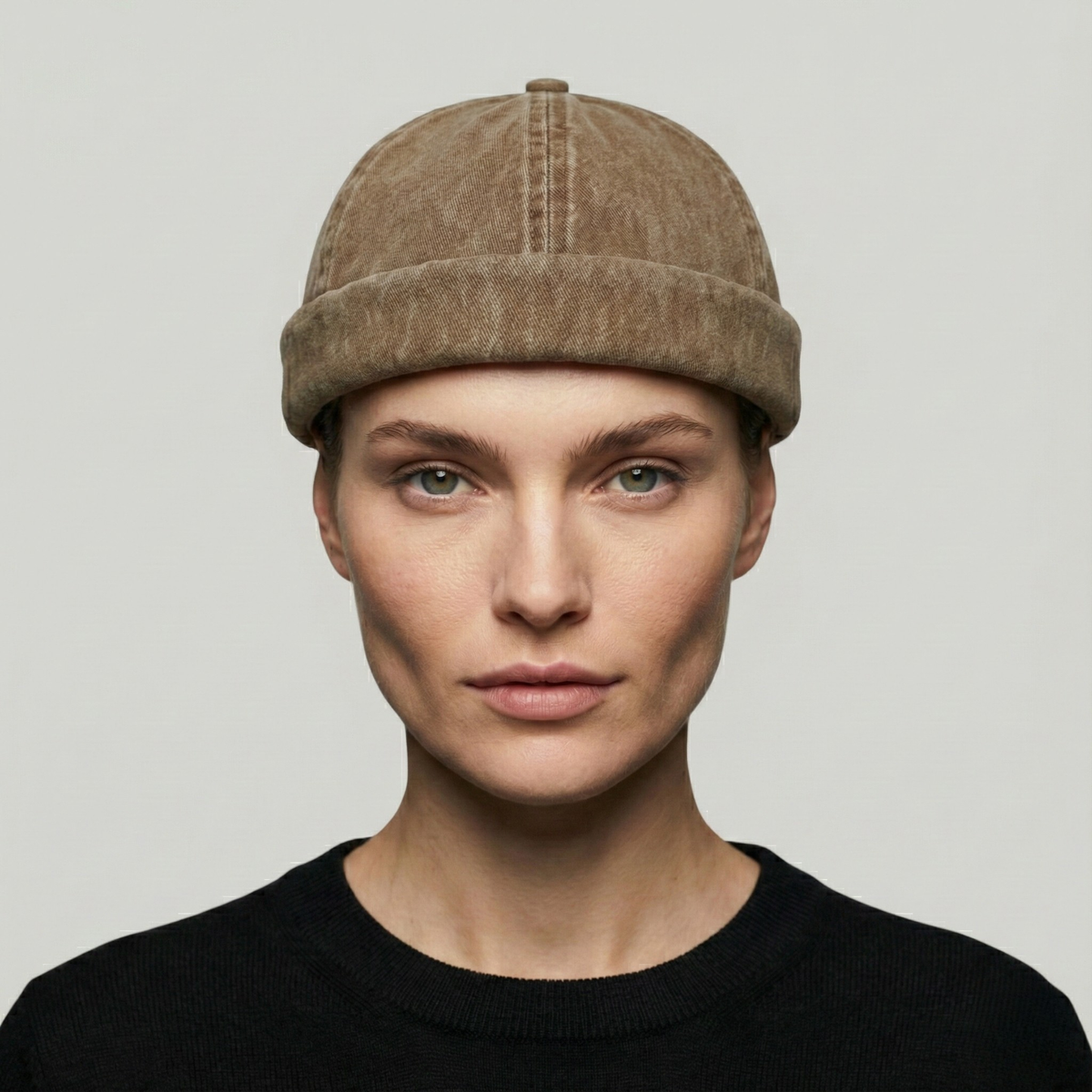 Bonnet Docker Marron Délavé