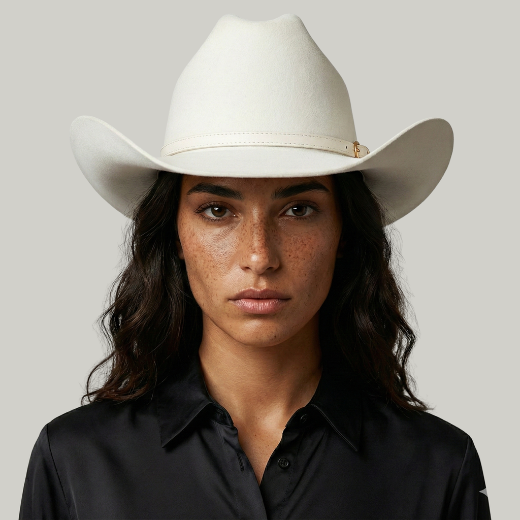 Chapeau Cowboy Blanc Uni