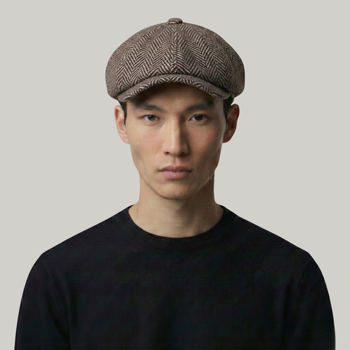 Béret Gavroche Marron à Rayure