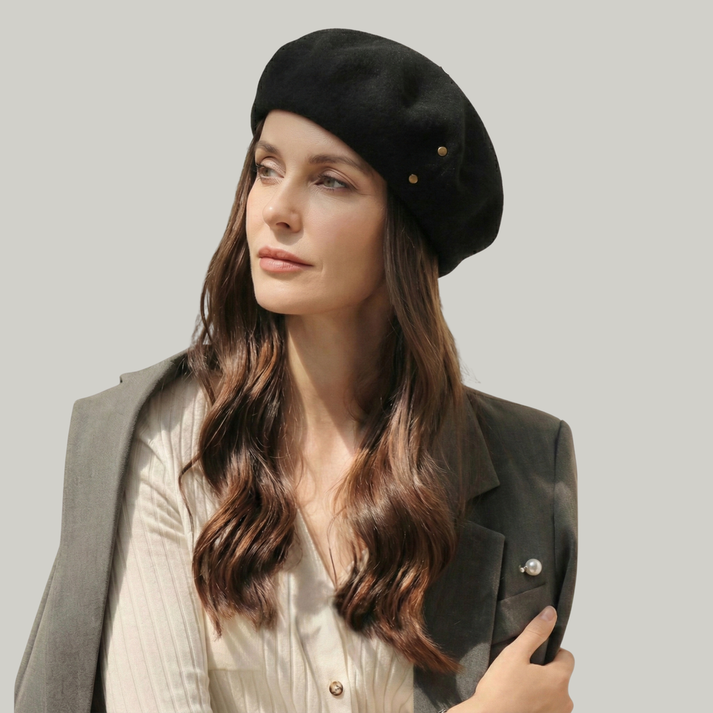Béret Basque Femme Noir Chic