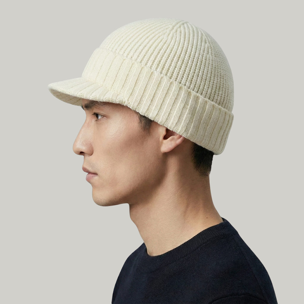 Bonnet Casquette Beige Double Sens