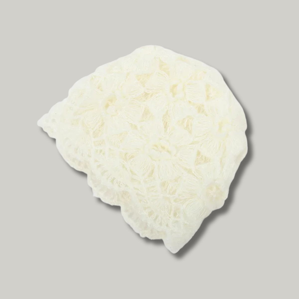 Bonnet Crochet Femme Blanc Fleur