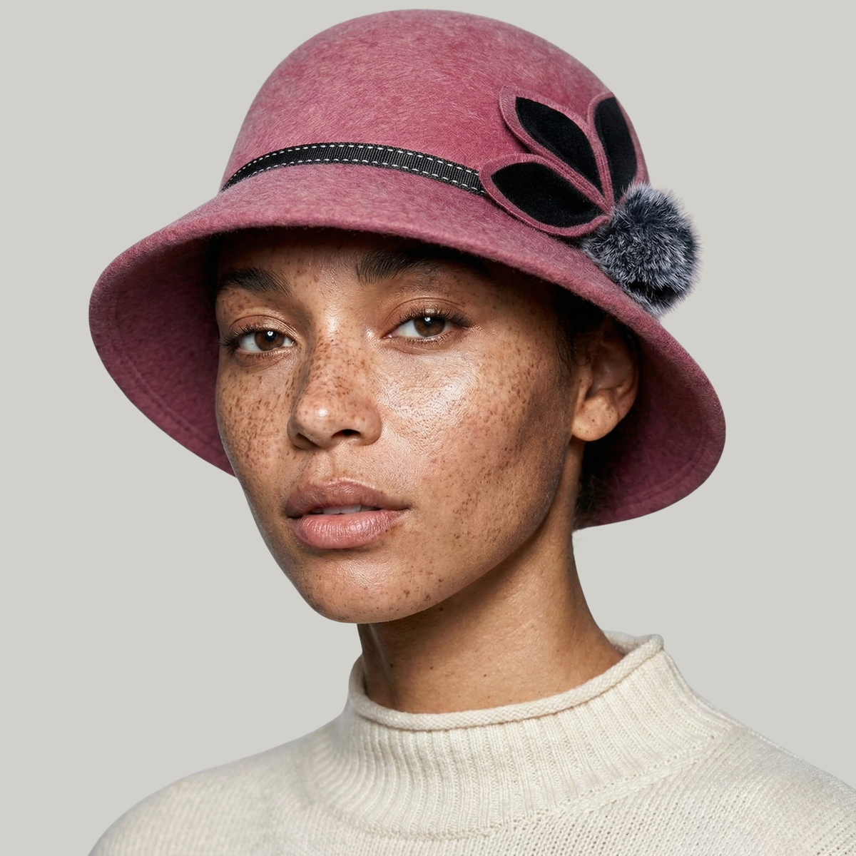 Chapeau Melon Femme Rose à Fleur