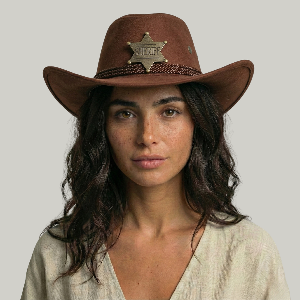 Chapeau de Cowboy Femme Marron Sheriff
