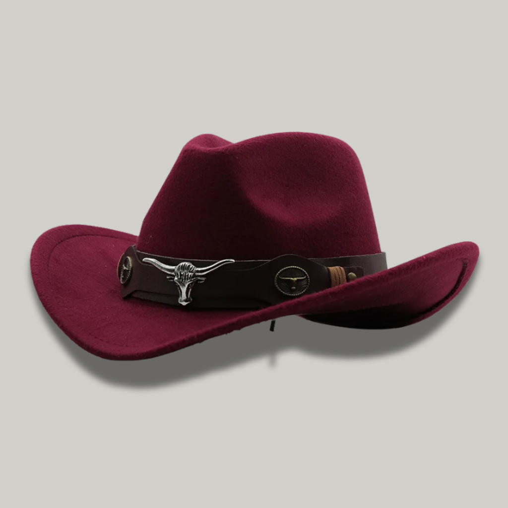 Chapeau de Cowboy Rouge Taureau