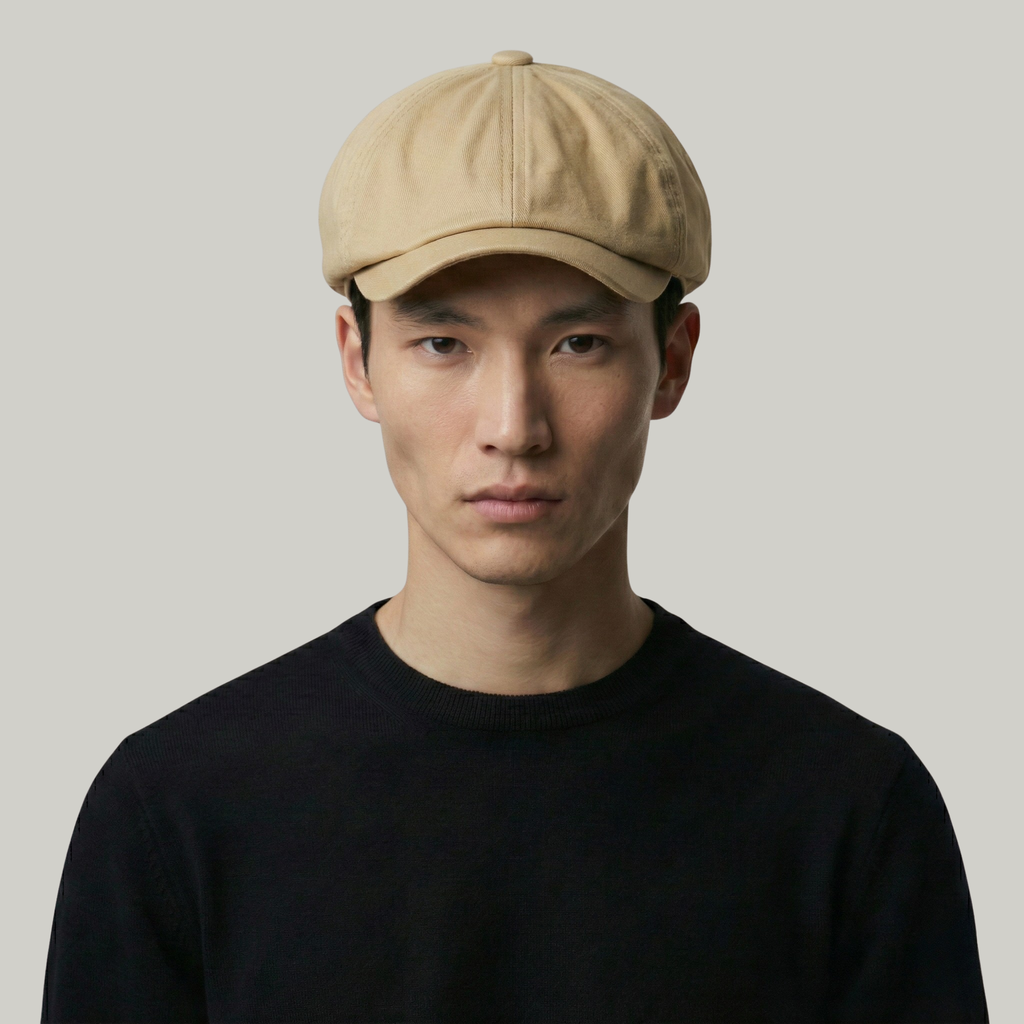 Béret Gavroche Homme Beige Uni