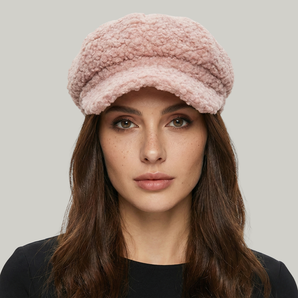 Béret Gavroche Femme Rose à Fourrure