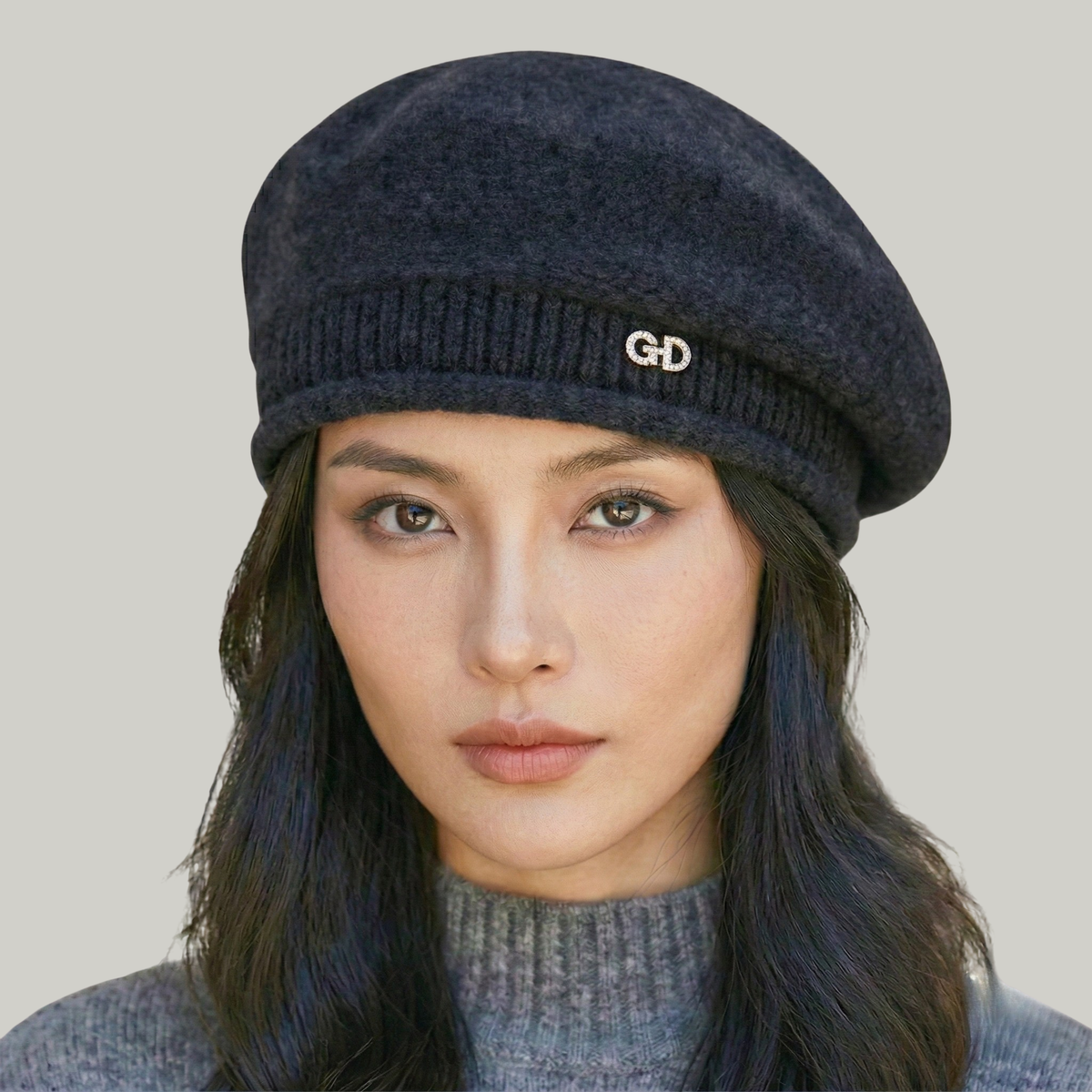 Béret Femme Noir en Laine