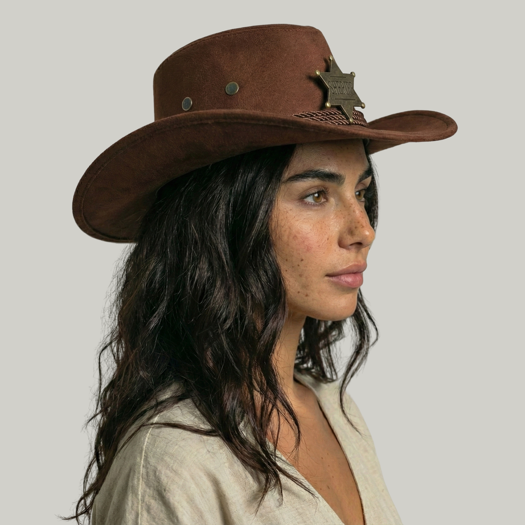 Chapeau de Cowboy Femme Marron Sheriff