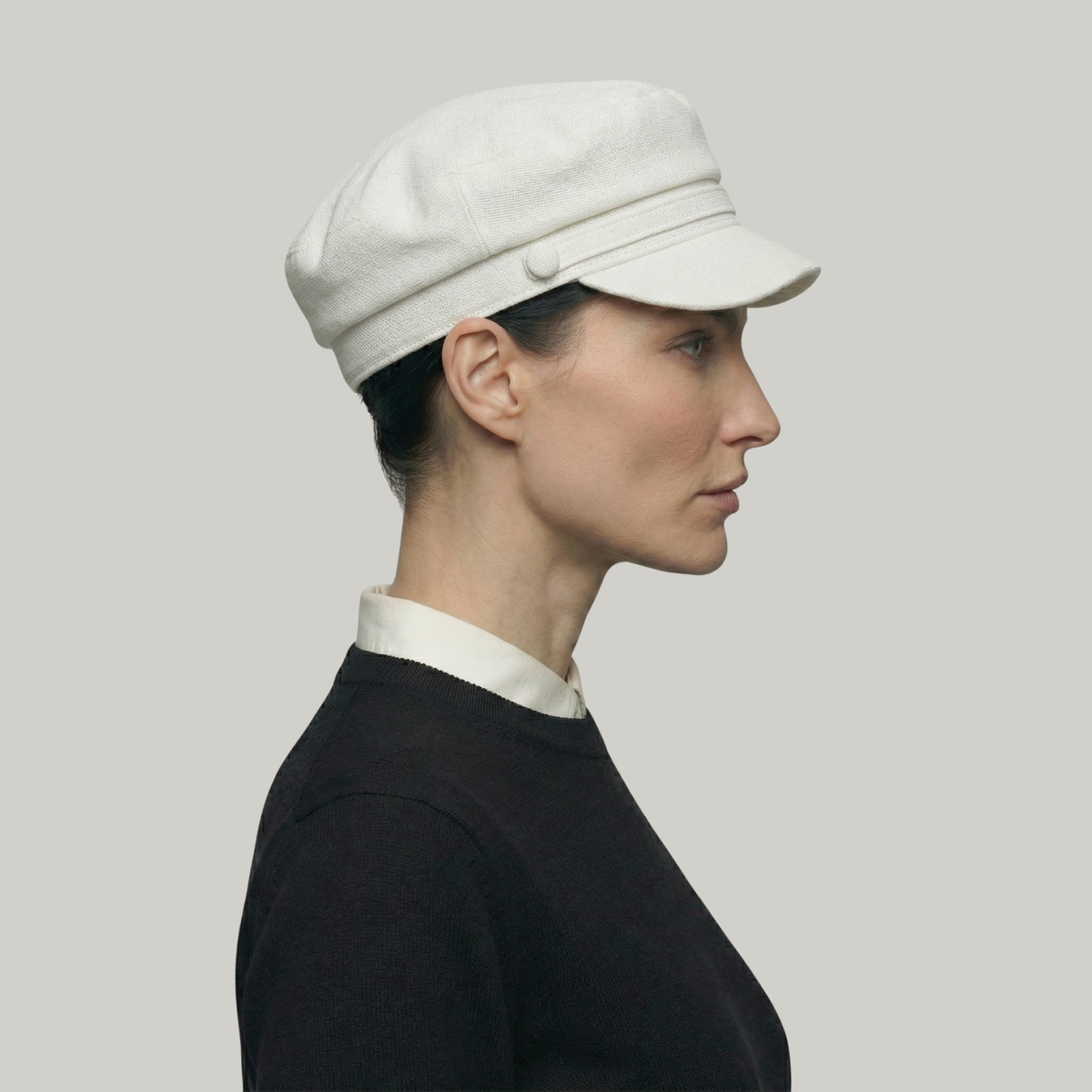 Béret Gavroche Femme Blanc Simple