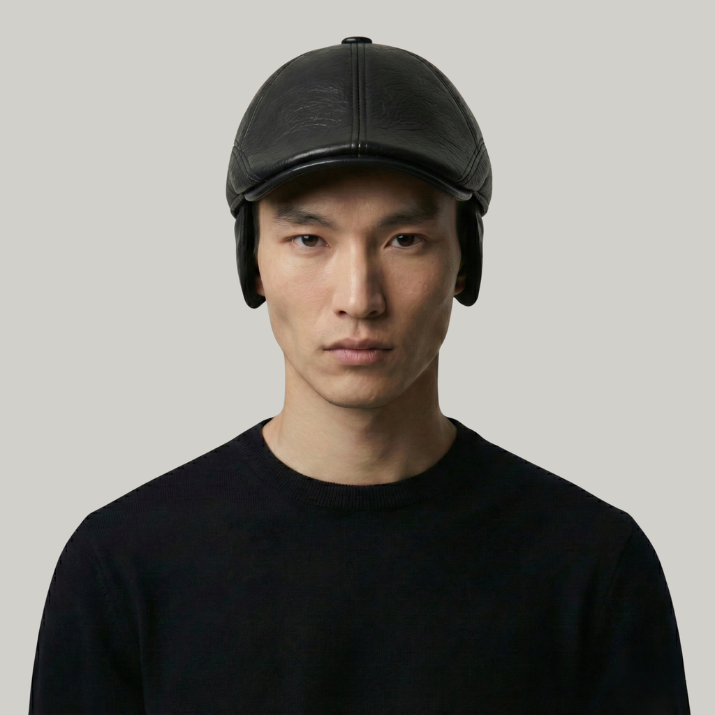 Béret Homme Noir Cache Oreille