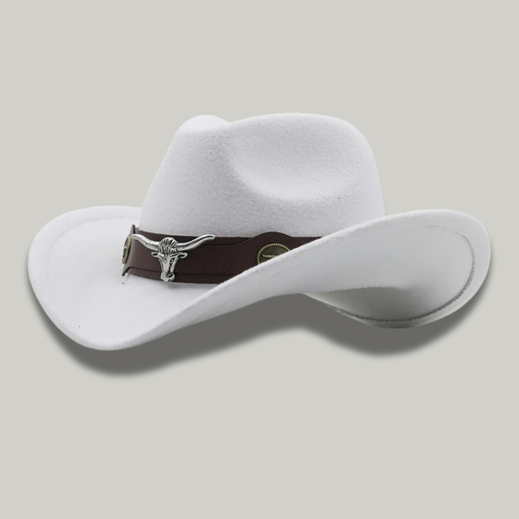 Chapeau de Cowboy Blanc Taureau