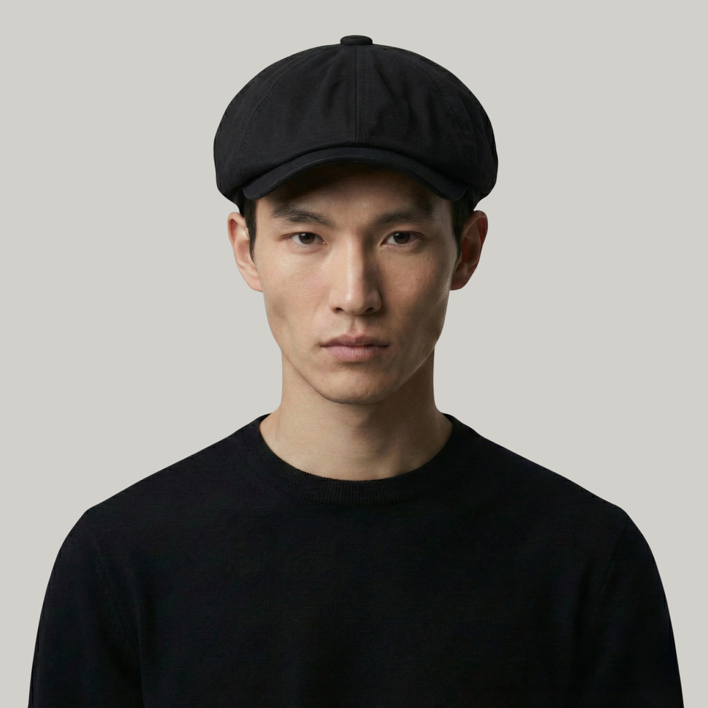 Béret Gavroche Homme Noir Uni