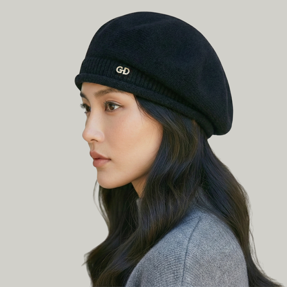 Béret Femme Noir en Laine