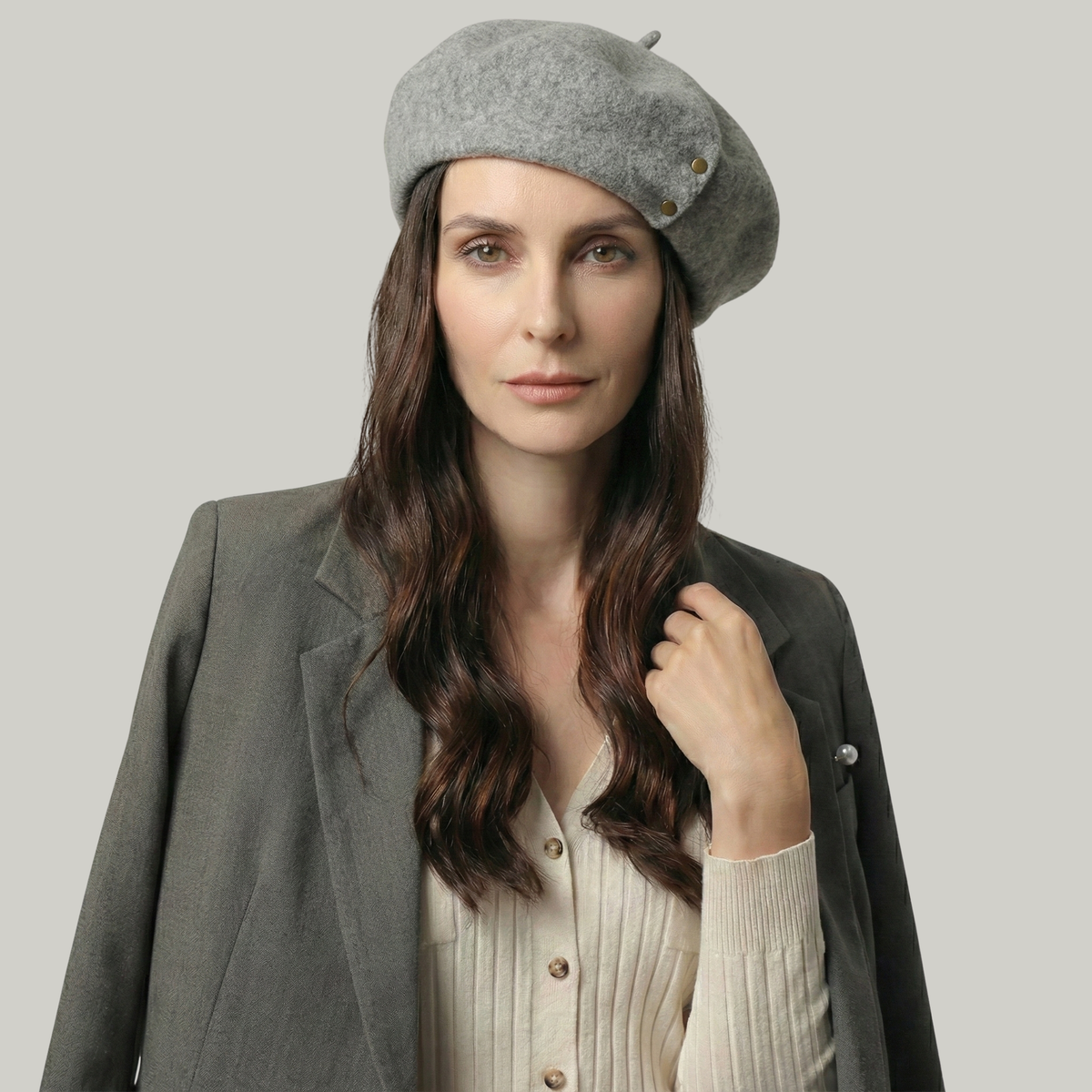 Béret Basque Femme Gris Chic