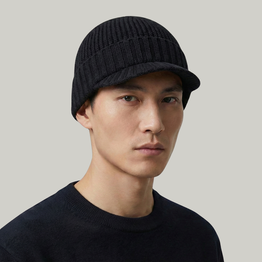 Bonnet Casquette Noir Double Sens