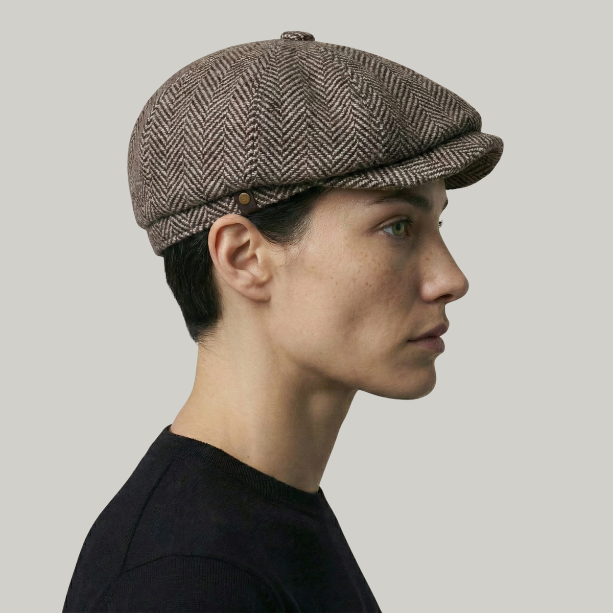 Béret Gavroche Marron à Rayure