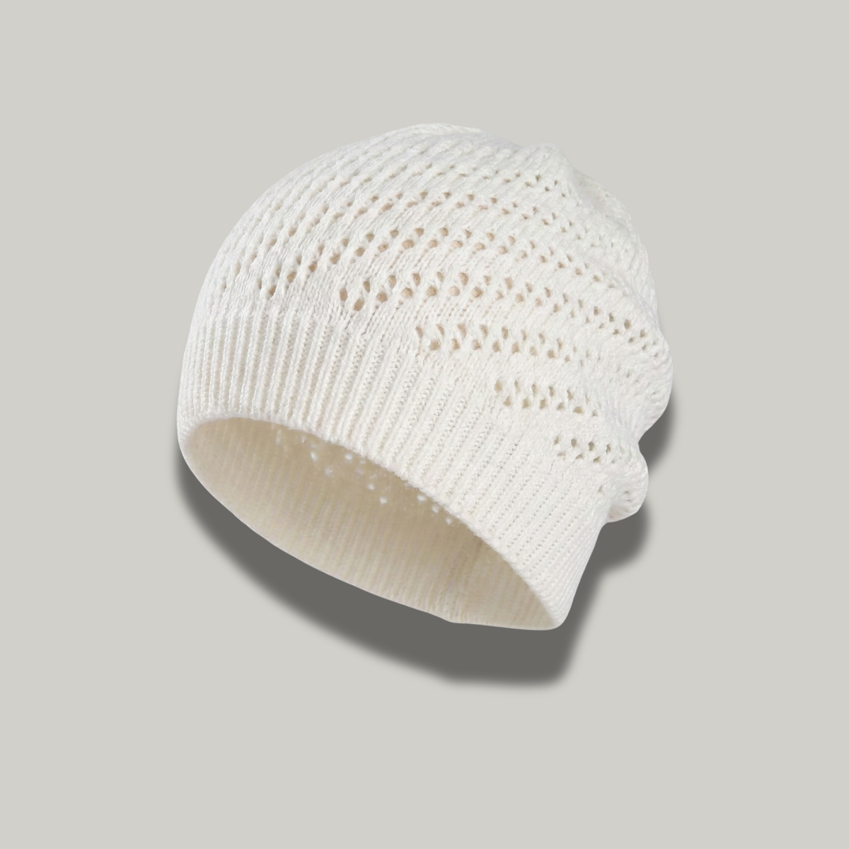 Bonnet Crochet Femme Blanc Hiver