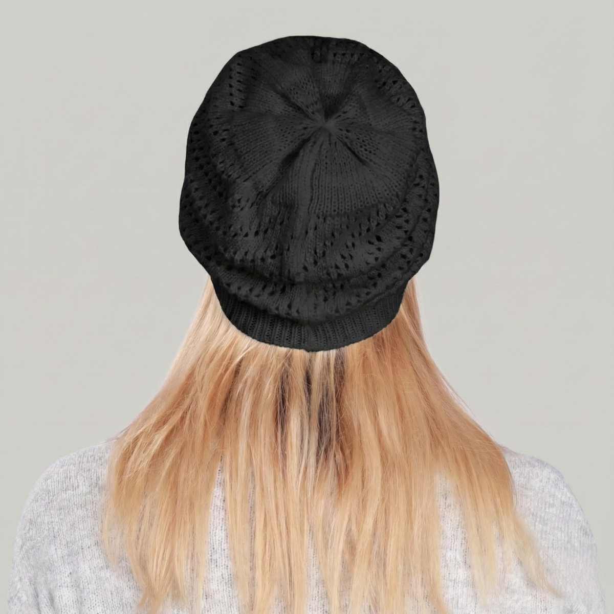 Bonnet Crochet Femme Noir Hiver