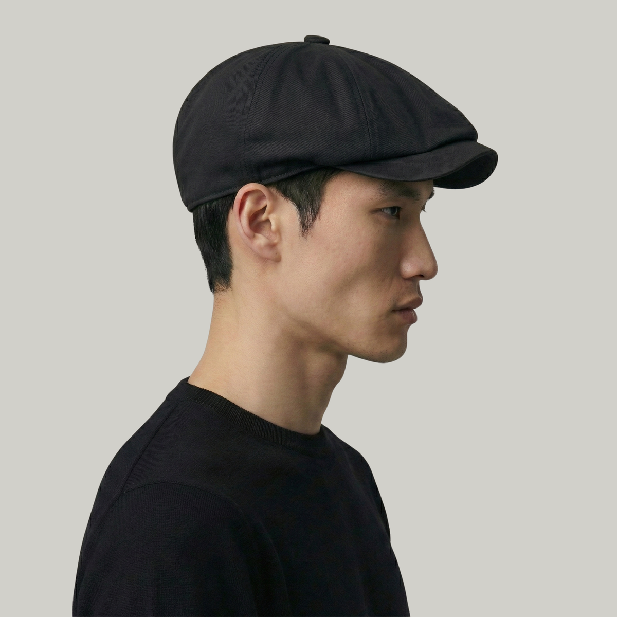 Béret Gavroche Homme Noir Uni