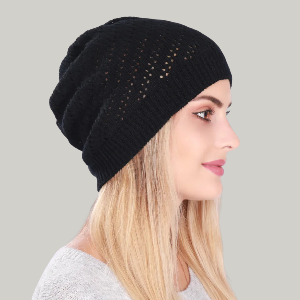 Bonnet Crochet Femme Noir Hiver