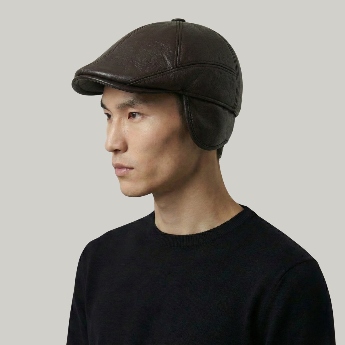 Béret Homme Marron Cache Oreille