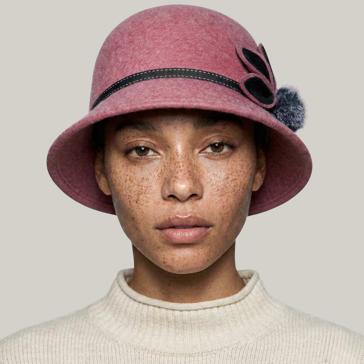 Chapeau Melon Femme Rose à Fleur